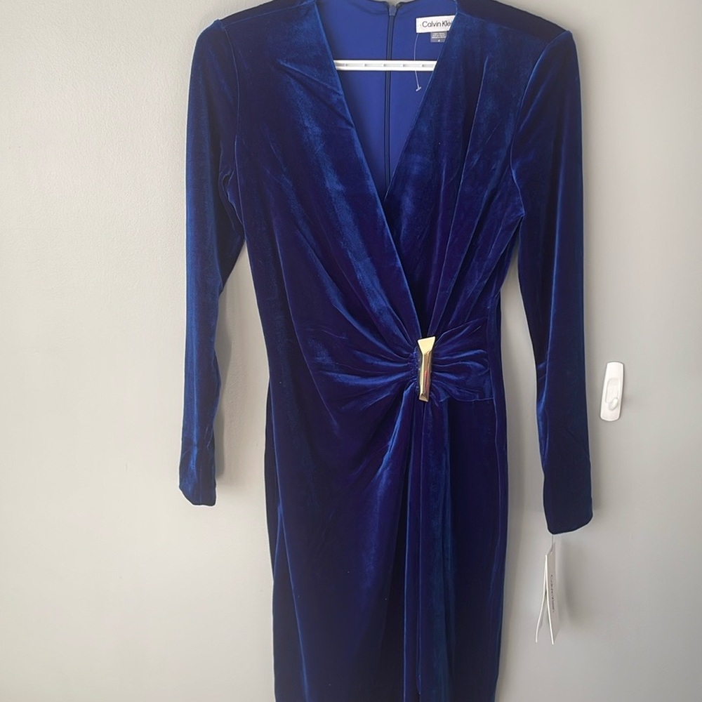 Calvin Klein Blue Velvet Dress